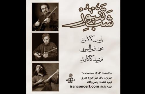 برگزاری شب تنبور با حضور ۳ نوازنده