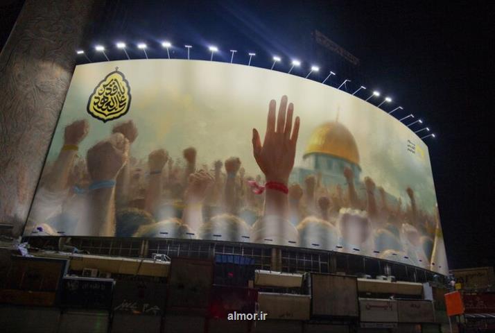 تغییر دیوارنگاره میدان ولیعصر (عج) برای روز قدس