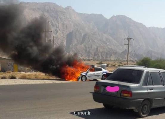 ماجرای آتش گرفتن خودروی پلیس در بوشهر چه بود
