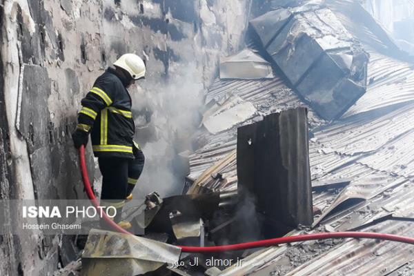 آتش سوزی كارگاه كفاشی در چهارراه گلوبندك